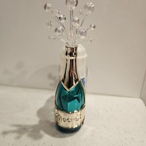 Elegant Teal and Gold Decorative Bottle